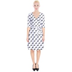 Freedom Concept Graphic Silhouette Pattern Wrap Up Cocktail Dress