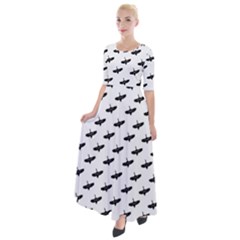 Freedom Concept Graphic Silhouette Pattern Half Sleeves Maxi Dress by dflcprintsclothing