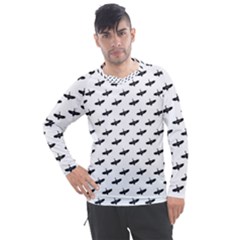 Freedom Concept Graphic Silhouette Pattern Men s Pique Long Sleeve Tee