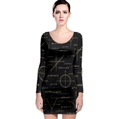 Abstract Math Pattern Long Sleeve Bodycon Dress by Vaneshart