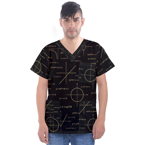 Abstract Math Pattern Men s V-neck Scrub Top by Vaneshart