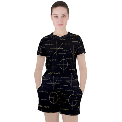 Abstract Math Pattern Women s Tee And Shorts Set by Vaneshart