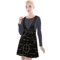 Abstract Math Pattern Plunge Pinafore Velour Dress by Vaneshart