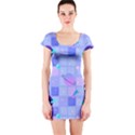 Seamless Pattern Pastel Galaxy Future Short Sleeve Bodycon Dress View1