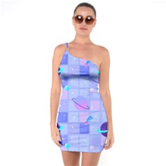 Seamless Pattern Pastel Galaxy Future One Soulder Bodycon Dress by Vaneshart