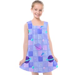 Seamless Pattern Pastel Galaxy Future Kids  Cross Back Dress by Vaneshart