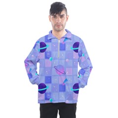 Seamless Pattern Pastel Galaxy Future Men s Half Zip Pullover by Vaneshart