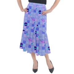 Seamless Pattern Pastel Galaxy Future Midi Mermaid Skirt by Vaneshart