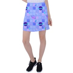 Seamless Pattern Pastel Galaxy Future Tennis Skirt