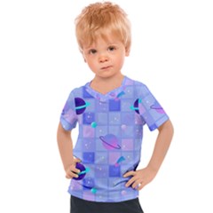 Seamless Pattern Pastel Galaxy Future Kids  Sports Tee