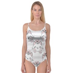 Cat With Bow Pattern Camisole Leotard  by Vaneshart