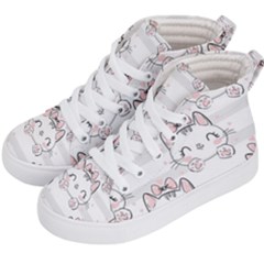 Cat With Bow Pattern Kids  Hi-top Skate Sneakers by Vaneshart