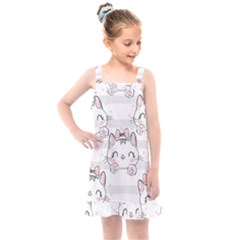 Cat With Bow Pattern Kids  Overall Dress by Vaneshart