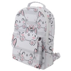 Cat With Bow Pattern Flap Pocket Backpack (small) by Vaneshart