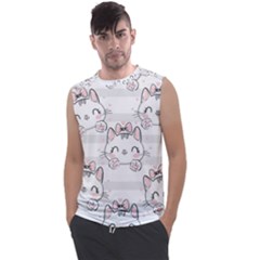 Cat With Bow Pattern Men s Regular Tank Top