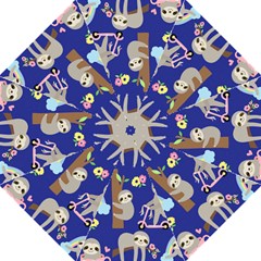 Hand Drawn Cute Sloth Pattern Background Straight Umbrellas by Vaneshart