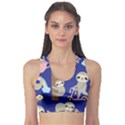 Hand Drawn Cute Sloth Pattern Background Sports Bra View1