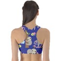 Hand Drawn Cute Sloth Pattern Background Sports Bra View2