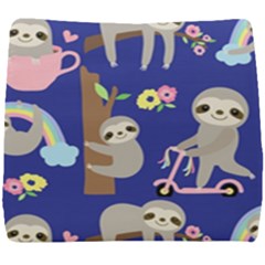 Hand Drawn Cute Sloth Pattern Background Seat Cushion by Vaneshart