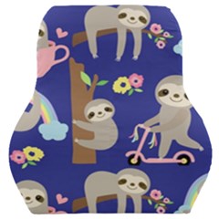 Hand Drawn Cute Sloth Pattern Background Car Seat Back Cushion  by Vaneshart