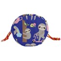 Hand Drawn Cute Sloth Pattern Background Drawstring Bucket Bag View3