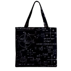 Mathematical Seamless Pattern With Geometric Shapes Formulas Zipper Grocery Tote Bag by Vaneshart