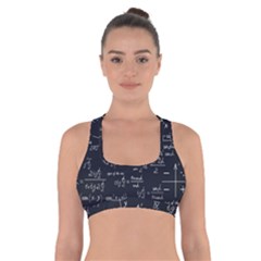 Mathematical Seamless Pattern With Geometric Shapes Formulas Cross Back Sports Bra by Vaneshart