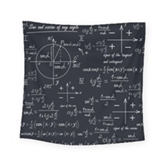 Mathematical Seamless Pattern With Geometric Shapes Formulas Square Tapestry (small) by Vaneshart