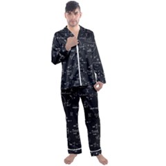 Mathematical Seamless Pattern With Geometric Shapes Formulas Men s Long Sleeve Satin Pyjamas Set by Vaneshart