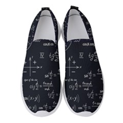 Mathematical Seamless Pattern With Geometric Shapes Formulas Women s Slip On Sneakers by Vaneshart