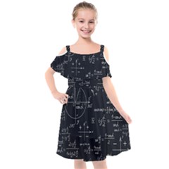 Mathematical Seamless Pattern With Geometric Shapes Formulas Kids  Cut Out Shoulders Chiffon Dress by Vaneshart