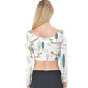 Pattern Sloth Woodland Long Sleeve Crop Top View2