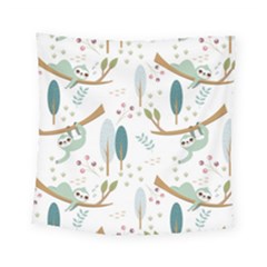 Pattern Sloth Woodland Square Tapestry (small) by Vaneshart