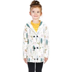 Pattern Sloth Woodland Kids  Double Breasted Button Coat