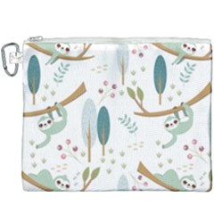 Pattern Sloth Woodland Canvas Cosmetic Bag (xxxl) by Vaneshart