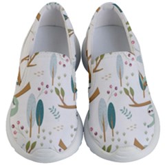 Pattern Sloth Woodland Kids Lightweight Slip Ons by Vaneshart