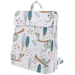 Pattern Sloth Woodland Flap Top Backpack by Vaneshart