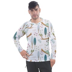 Pattern Sloth Woodland Men s Pique Long Sleeve Tee