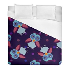 Owl Pattern Background Duvet Cover (full/ Double Size) by Vaneshart