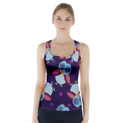 Owl Pattern Background Racer Back Sports Top by Vaneshart