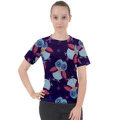 Owl Pattern Background Women s Sport Raglan Tee