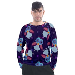 Owl Pattern Background Men s Long Sleeve Raglan Tee