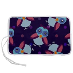 Owl Pattern Background Pen Storage Case (s)