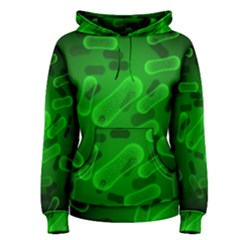 Green Rod Shaped Bacteria Women s Pullover Hoodie by Vaneshart