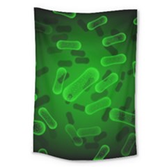 Green Rod Shaped Bacteria Large Tapestry by Vaneshart