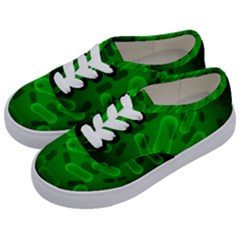 Green Rod Shaped Bacteria Kids  Classic Low Top Sneakers by Vaneshart