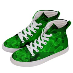 Green Rod Shaped Bacteria Women s Hi-top Skate Sneakers by Vaneshart