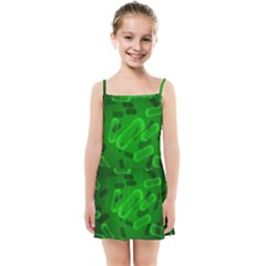 Green Rod Shaped Bacteria Kids  Summer Sun Dress by Vaneshart