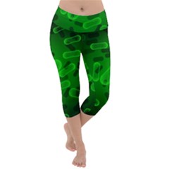 Green Rod Shaped Bacteria Lightweight Velour Capri Yoga Leggings by Vaneshart