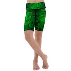 Green Rod Shaped Bacteria Kids  Lightweight Velour Cropped Yoga Leggings by Vaneshart